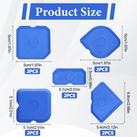 10 Pcs Silicone Caulking Tools Reuse Sealant Finishing Kit Blue Caulking Finishing Tools for Bathroom Floor Window Kitchen Sealing Hand Caulk Removal Tool