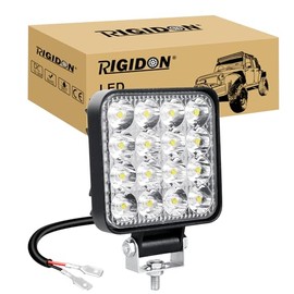 RIGIDON 1 x car quad headlight, 3.3 inch mini 48 W spot spotlight, off-road lighting for SUV, ATV, tractor, truck 4 x 4, 6000 K white LED fog light, work light