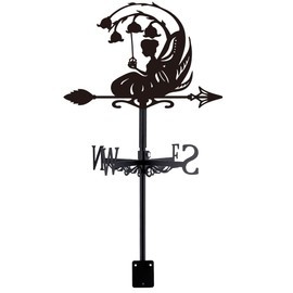 SUPERDANT Fairy and Flowers Weather Vane Fairy Metal Weathervane Lily of The Valley Wind Vanes Weathercock Decorative Wind Direction Vanes Signs for Farmhouse Outdoor Garden Lawn Roof Garden