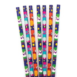 Baker Ross AX597 12 x Little Owls Pencil Set Ideal for Kids School Set, Homework, School Classwork, Party Bag Fillers and Small Gifts