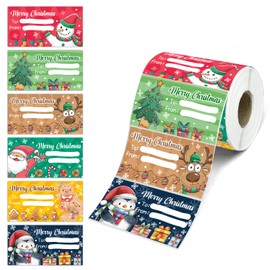 500 Pcs Christmas Wrapping Gift Tags, Merry Christmas Labels, Xmas Name Stickers, Xmas Tags for Gift Packages Decor, Santa Stickers for Gifts Bags, Winter Holiday Labels for Boys Girls 2.95 x 1.6 Inch