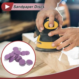 HEROFFIX 50 Pcs Car Wood Sanding Discs Smoothing Hook & Loop Sandpaper for Woodworking, Automotive Refinishing 0.98" 100 Grit Purple Aluminum Oxide