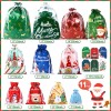 Drawstring Holiday Gift Bags Christmas Assorted Sizes Large Medium