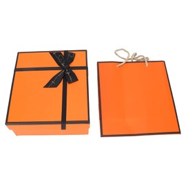Pilipane Orange GraduationBoxes , ReusableBoxes Bulk , OrangeBoxes with Cover Ribbon Bag for Birthday ,Box for Valentines Day Presents Birthday Christmas
