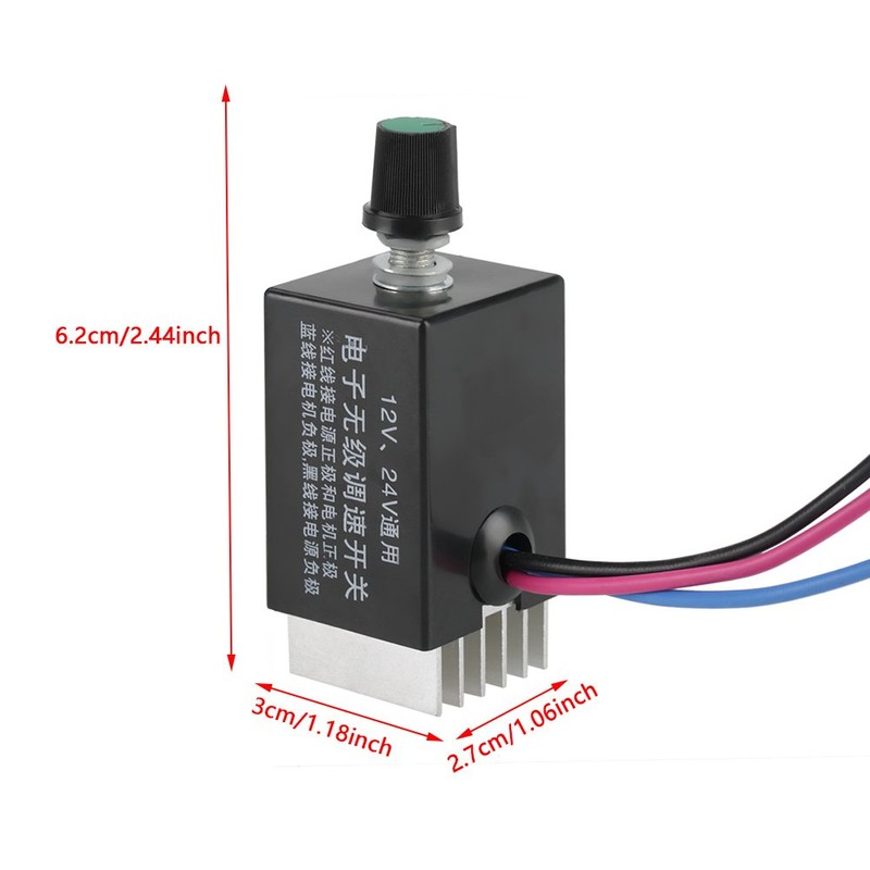 12v 24v Stepless DC Motor Speed Controller Switch DC Motor