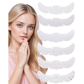 BARRU Pack of 6 Glitter Face Freckles Tattoo, Waterproof Golden Stars and Dots Temporary Tattoos, Festival Freckles, Henna Freckles Tattoo Foil (Silver)