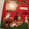 Vtg UNUSED Christmas Card Victorian Cat Kittens Insert Photo W/Env