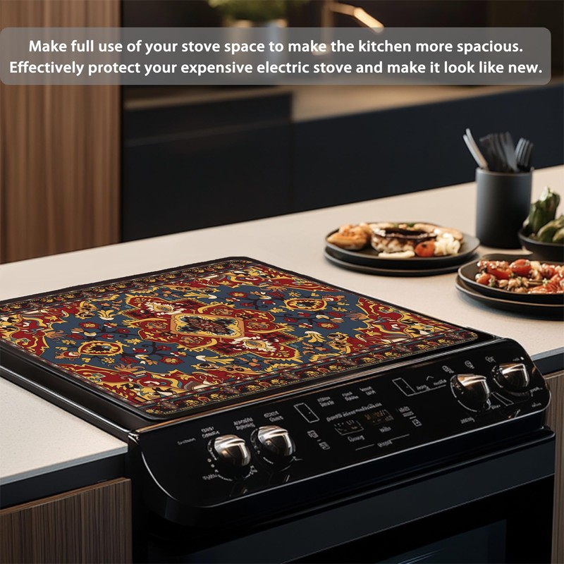 Stove Top Covers for Electric Stove, Boho Non-Slip Rubber Stove