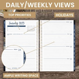 bloom daily planners 2025 Calendar Year Day Planner (January 2025 - December 2025) - 5.5” x 8.25” - Weekly/Monthly Agenda Organizer Book with Stickers & Bookmark - Midnight Sky
