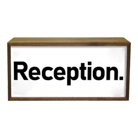 Light Box Reception Sign | Illuminated Light Up LED Office Signage | Commercial Workplace Workspace Lighting | For Entrance Areas, Foyer And Lobby | Clear Display For Your Workspace