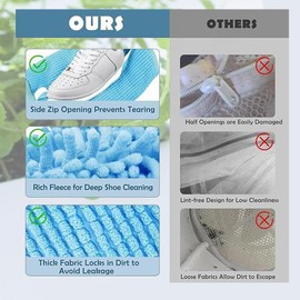 2-Pack Reusable Shoe Washing Bags for Machine Wash & Dryer | Heavy-Duty Hidden Zipper Laundry Bags | Sneaker Cleaner & Travel Shoe Storage