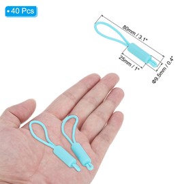 PATIKIL Replacement Zipper Pull Cord, 40Pcs Nylon Zipper Puller Slider Helper Extension Fixer for Luggage, Tent, Backpack, Handbag, Purse, Lake Blue