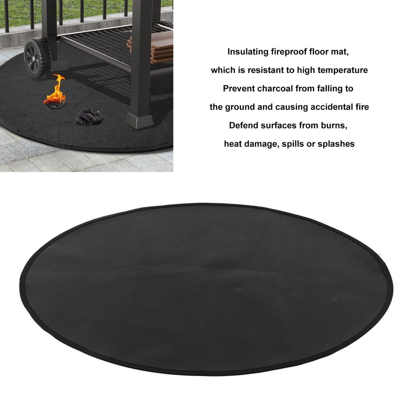 Grill Mat Fireproof High Temperature Resistance Washable Reusable Round BBQ