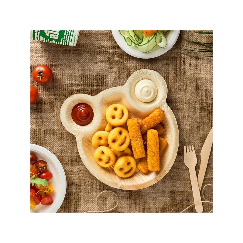 Eco Leaf 10 Disposable Palm Leaf Plates | 9" Teddy