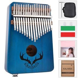 Alnicov 17 Key Kalimba Finger Thumb Piano，Built-in Pickup，Africa Musical Instrumentos Finger Piano with Accessories