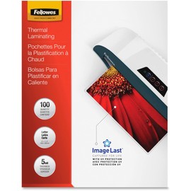 Fellowes Thermal Laminating Pouches, ImageLast, Jam Free, Letter Size, 5 Mil, 100 Pack (52040)