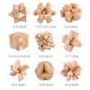 FantasyDay 9pcs Wooden Brain Teaser Puzzles, Interlocking Games for IQ