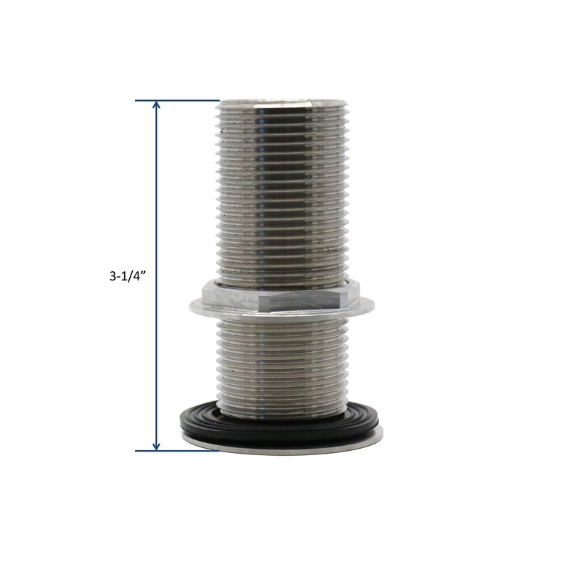 LEYSO Stainless Steel 1" NPS Thread Bar Sink 3-1/4” Drain