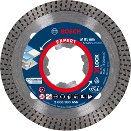 Bosch 1x EXPERT HardCeramic X-LOCK Diamond Cutting Disc (for Hard tiles, Hard stone, Ø 85 mm, Professional Accessory Small Angle Grinder)
