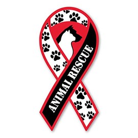 Animal Rescue Ribbon Magnet by Magnet America Is 8" x 3.875" Made for Vehicles and Refrigerators