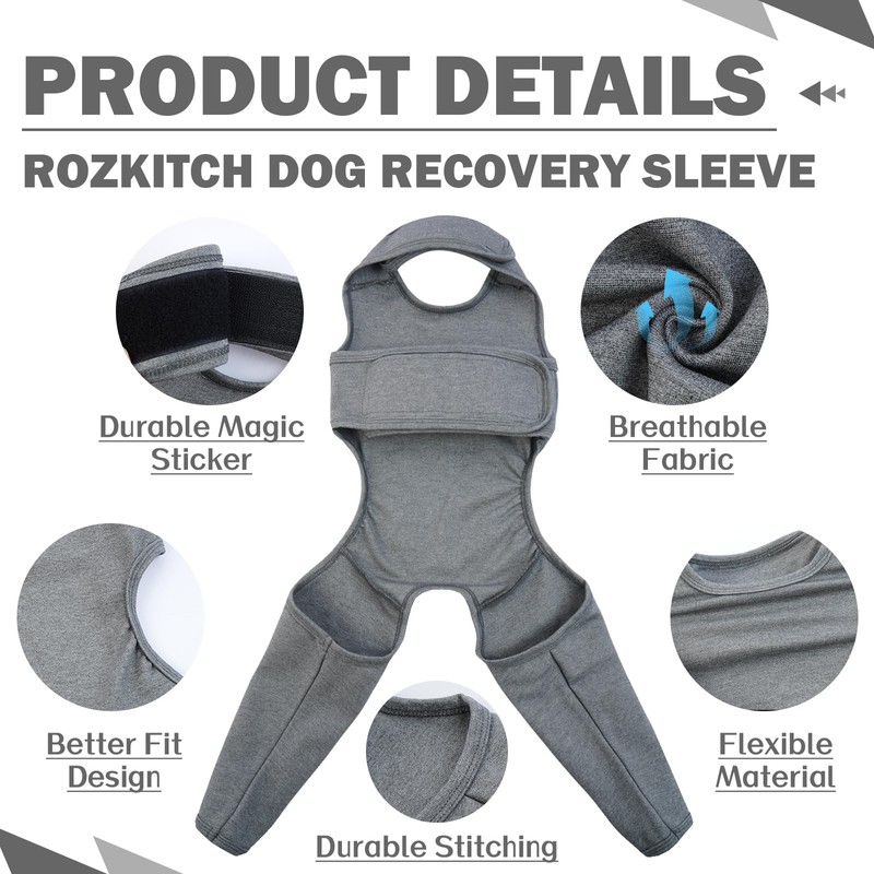 ROZKITCH Dog Surgery Recovery Sleeve Rear Right Left Leg, Pet