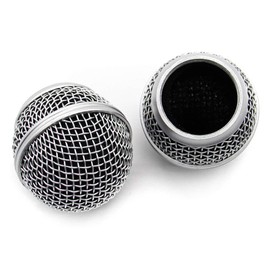Microphone Head Replace, Mic Grille for SM58S, SM58LC, BETA58, BETA58A, M30, SV100, UT2, PGX24 SLX4, Steel Mesh Replacement Heads with Inner Foam (White)