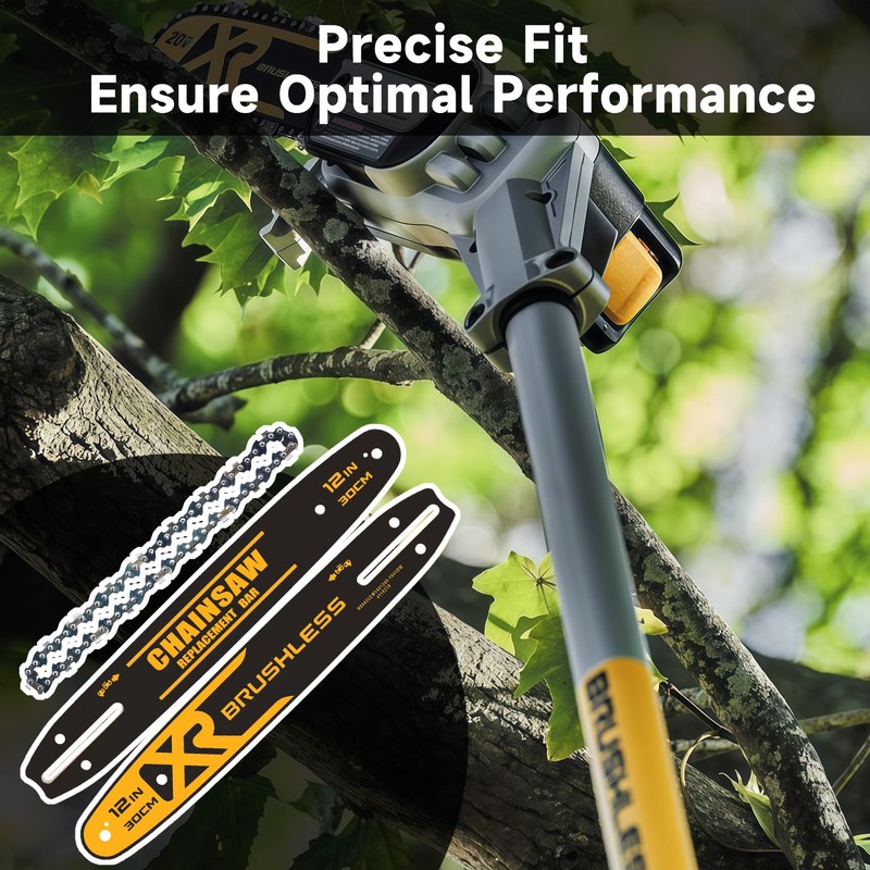 12-Inch Chainsaw Guide Bar and Chain Combo Compatible with DeWalt