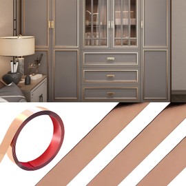 Qiveno Rose Gold Molding Trim Peel and Stick(Mirror-Like Finish), 201 Stainless Steel Self Adhesive Wall Trim Molding, Wall Ceiling Floor Cabinet Tile Edge Moulding, 16.4 ft x 1.6 in