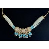 Kundan Polki Jewellery Set (Teal Blue)