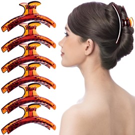 RC ROCHE ORNAMENT 6 piezas de mujeres mariposa seccionado estilo durable resistente salón de peluquería profesional antideslizante accesorios de pelo abrazadera garra mordaza clip tamaño grande café