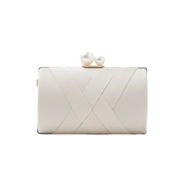 niana Party Bag, Clutch Bag, Handbag, Pearl, Satin, beige