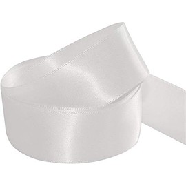 Satin Ribbon. Many Colours - 38mm Wide - 5 Meters (White) For Gifts Wrap, Party, Sew, Decoration, Events, Dress, Bow, Cars, Crafts, Floral