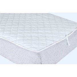 Waterproof Crib Flat Mattress Pad by QuickZip - 100% Cotton White - Luxuriously Soft! Pairs Perfectly with QuickZip Crib Zip-On Sheets