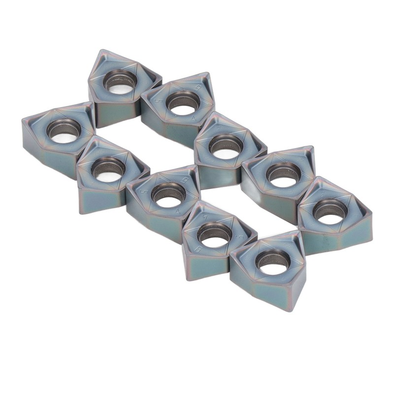 10Pcs Milling Inserts Heat Resistant Tin Plated CNC Cemented Carbide