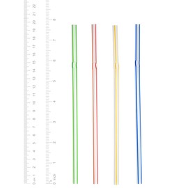 Comfy Package [Case of 10,000] Flexible Disposable Plastic Drinking Straws - 7.75" High - Assorted Colors Striped