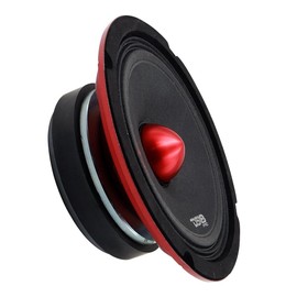 DS18 PRO-X6.4BMSL Slim Loudspeaker - 6.5", Midrange, Red Aluminum Bullet, 500W Max, 250W RMS, 4 Ohms - Premium Quality Audio Door Speakers for Car or Truck Stereo Sound System (1 Speaker)