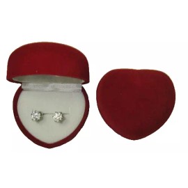 Heart Jewelry Boxes 3 pc Lot Jewelry Gift Boxes 3 pc Lot Flocked Domed Heart Velvet organizer red quality New