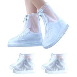 Cubre Zapatos Impermeable 3 Pares, Cubrezapatos Lluvia para Zapatos, Cubrezapatillas de Ciclismo, Antideslizante y Reutilizable, Botas de Lluvia para Ciclismo al Aire Libre Hombres y Mujeres