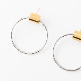 Plunder Design Fashion Trendy Jewelry Leah Gold Silver Hoop Drop Dangle Earrings