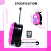 ROLLAROO Owl Kids Scooter Suitcase - Folding Kids Luggage with