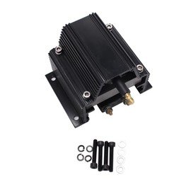 1 PC SHLPDFM Black High Output Ignition Coil 12V Ignition Systems E-Core Style coil 5000V Male HEI Connector Universal Fits for V8 Chevy, Ford, Olds, Pontiac, and Mopar