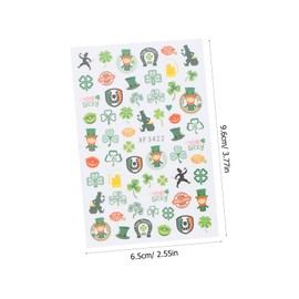 Baluue 2sets Shamrock Nail Decal Decor Nail Art Stickers Perfect for Parties DIY Manicure 10sheets*2