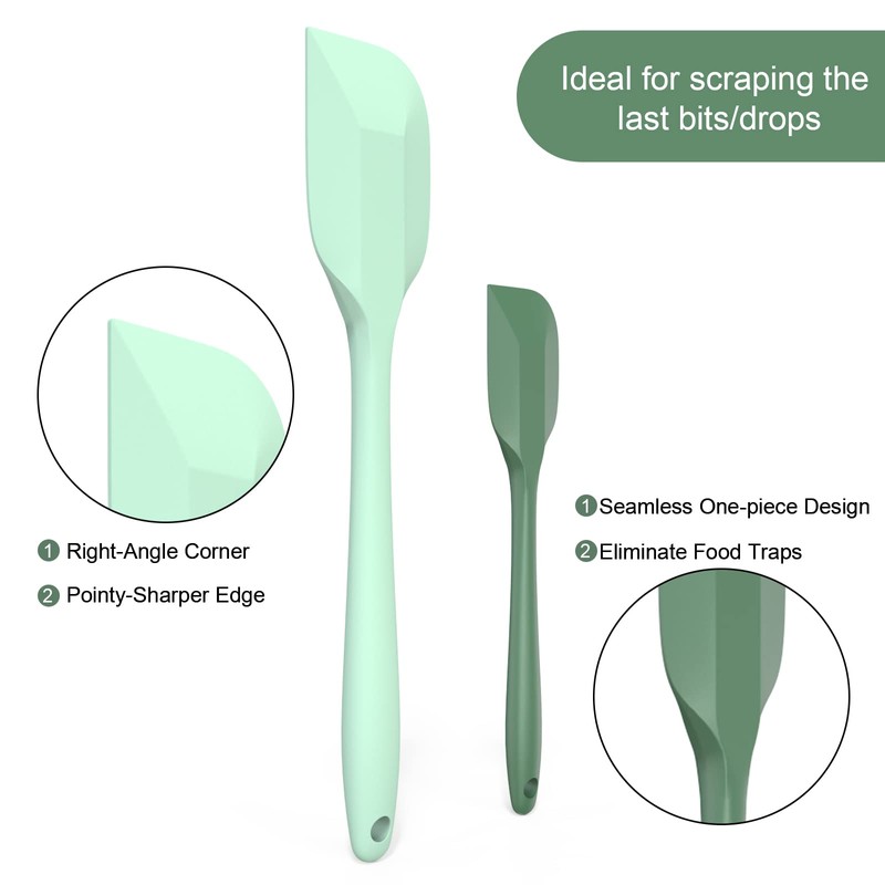 Silicone Spatula Set, Premium Spatulas Silicone Heat Resistant 2 Small
