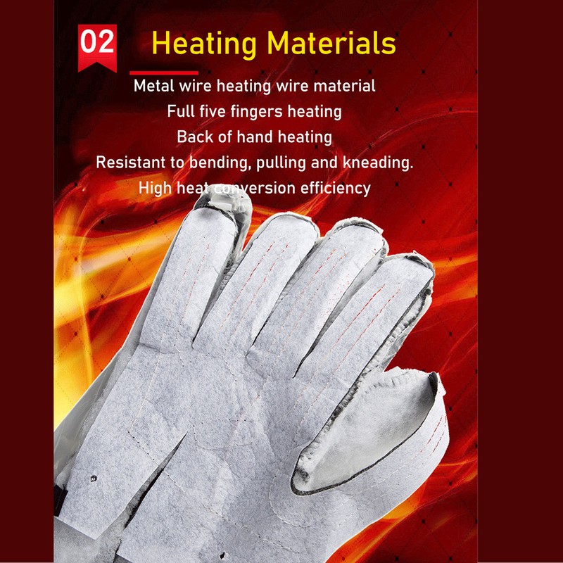 1 Pair Heated Gloves Smart Battery Powered Winter Warm Gloves
