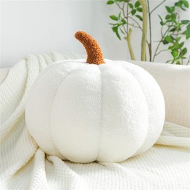 EXQUILEG 3D Plush Pumpkin Decorative Cushion Pillow Birthday Gifts Seat Cushion Decorative Cushion for Children's Room Sofa Decoration (White, 30 cm)