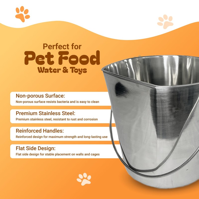 Advance Pet Products 2 Quart Heavy Duty Stainless Steel Flat