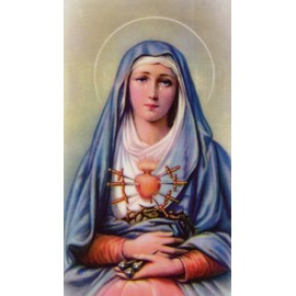 St. Jude Store The Seven Sorrows of Mary - Laminated holy card - Pack of 25