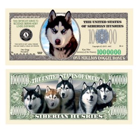 American Art Classics Siberian Husky Dog Million Dollar Bill - (Pack of 100)