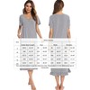 Vlazom Women's Long Nightgown V Neck Sleep Shirt Nightdress Jersey