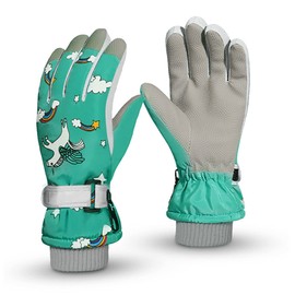 RARITYUS Kids Cute Unicorn Gloves Waterproof Winter Ski Fleece Lined Snow Glove Thermal Warm Mittens for 3-10Y Boys Girls